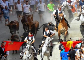 Una caída sin consecuencias en la tercera Entrada de Toros y Caballos de Segorbe