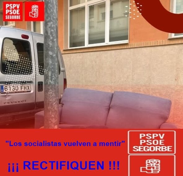 El PSOE de Segorbe vuelve a manipular y a difundir mentiras sobre la gestión municipal