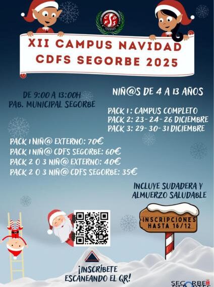 El Campus de Navidad del CDFS Segorbe ya tiene fecha para su edición número 12