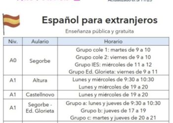 Nuevos horarios para aprender español gratis en Alto Palancia
