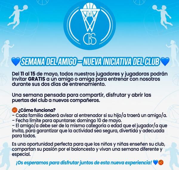 El Club Baloncesto Segorbe lanza la “Semana del Amigo”, una nueva iniciativa para acercar el deporte a más niños y niñas