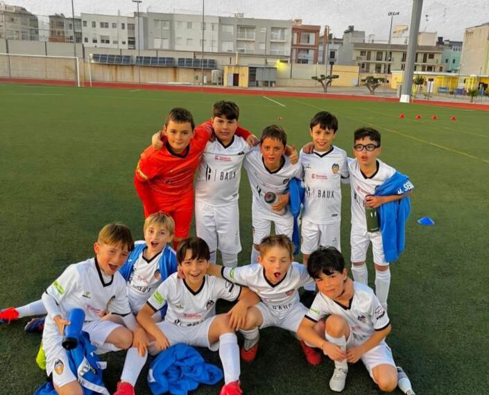 Victoria del Benjamín B del Segorbe en un partido con goles