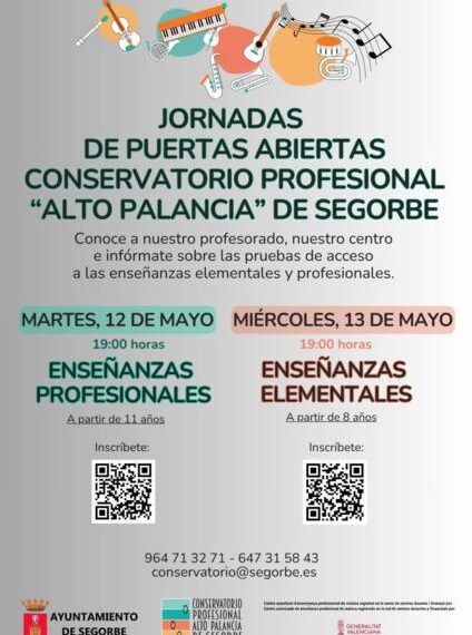 El Conservatorio “Alto Palancia” de Segorbe abre sus puertas para presentar el curso 2026-2027