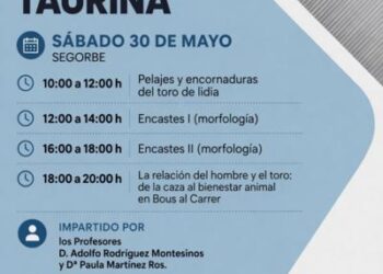 Segorbe celebrará una nueva jornada del Curso de Formación Taurina con sesiones sobre morfología, encastes y bienestar animal