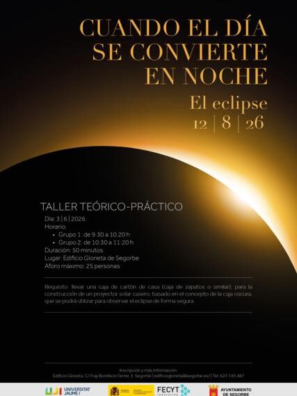 Segorbe acoge el taller “Cuando el día se convierte en noche” el 3 de junio