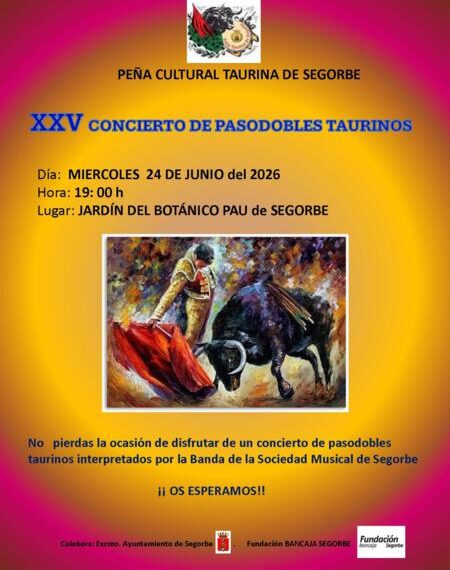Peña Cultural Taurina de Segorbe recupera su XXV Concierto de Pasodobles