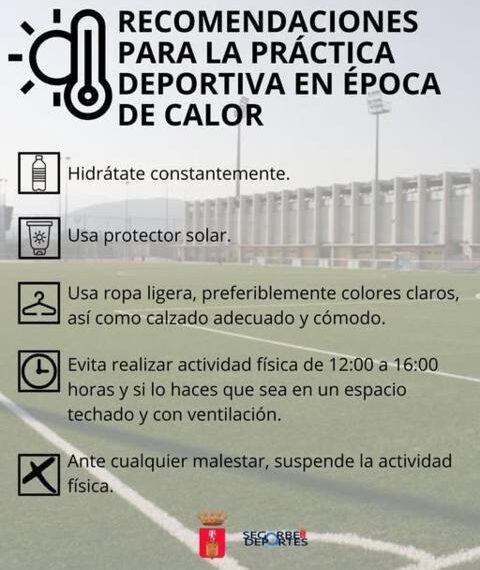 Segorbe Deportes recuerda las recomendaciones para practicar deporte con seguridad durante los días de calor