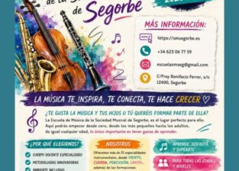 Sociedad Musical de Segorbe abre la matrícula para el curso 2026-2027
