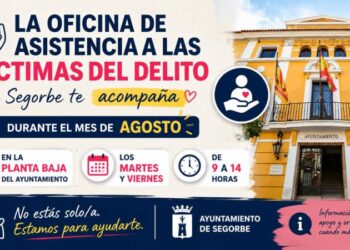 La Oficina de Asistencia a las Víctimas del Delito de Segorbe atenderá durante agosto en el Ayuntamiento
