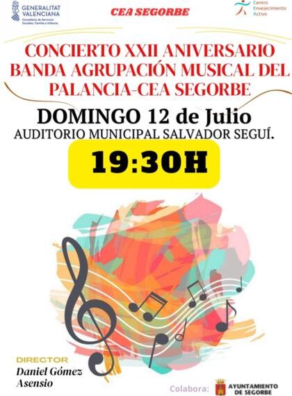 La Banda Agrupación Musical del Palancia-CEA Segorbe celebra su XXII aniversario con un concierto especial