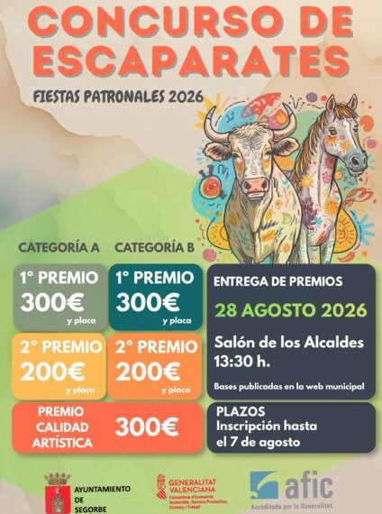 Segorbe convoca el Concurso de Escaparates de las Fiestas Patronales 2026 para impulsar el comercio local