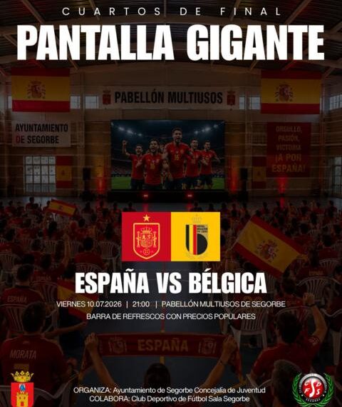 Segorbe se prepara para animar a España con una pantalla gigante en el Pabellón Multiusos