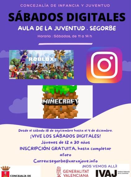 Vuelven los “Sábados Digitales” para la juventud segorbina