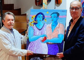 El pintor Bolumar aporta la imagen del 40 aniversario de ALCER Castalia con su obra ‘Dar y recibir’