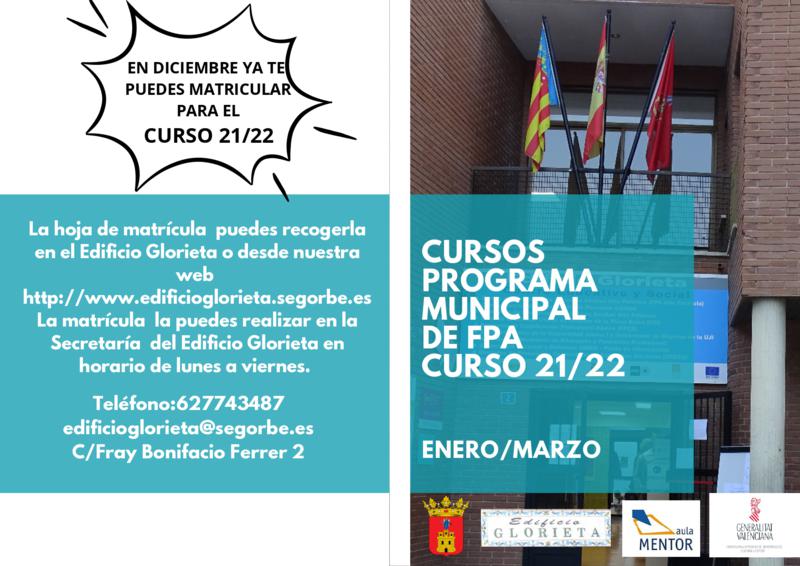 Comienza un nuevo trimestre de los cursos de Formación de Personas Adultas en Segorbe