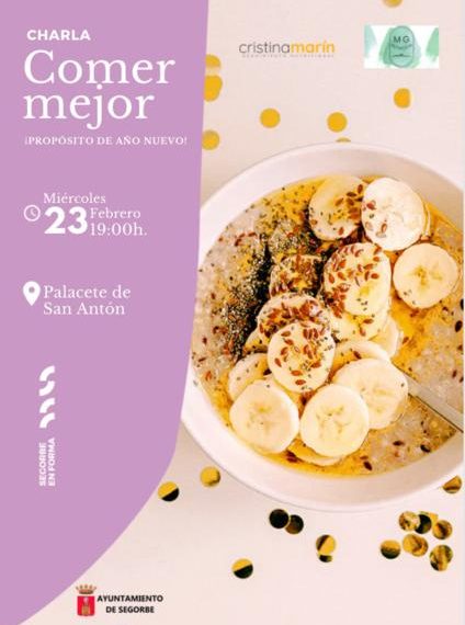 Segorbe organiza la charla “propósito de Año Nuevo, comer mejor” el 23 de febrero