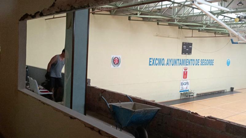 Obras de mejora en el Pabellón Polideportivo de Segorbe