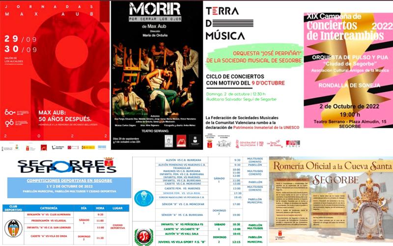 Segorbe celebra unas jornadas internacionales sobre Max Aub, la romería a la Cueva Santa y conciertos este fin de semana