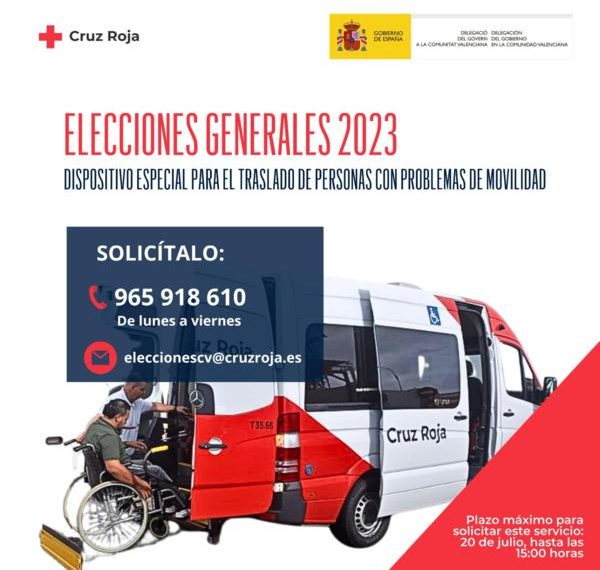 Cruz Roja apoyará el desplazamiento de personas con movilidad reducida en las Elecciones Generales