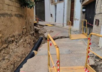Obras de reurbanización de la zona de la plaza de la Sangre
