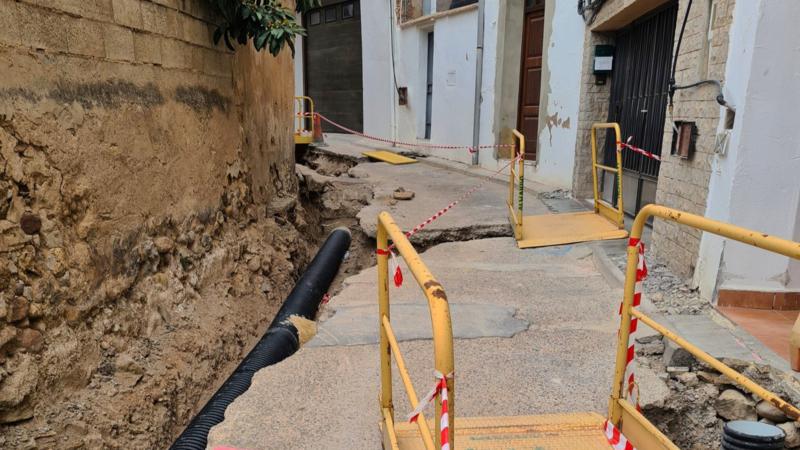 Obras de reurbanización de la zona de la plaza de la Sangre