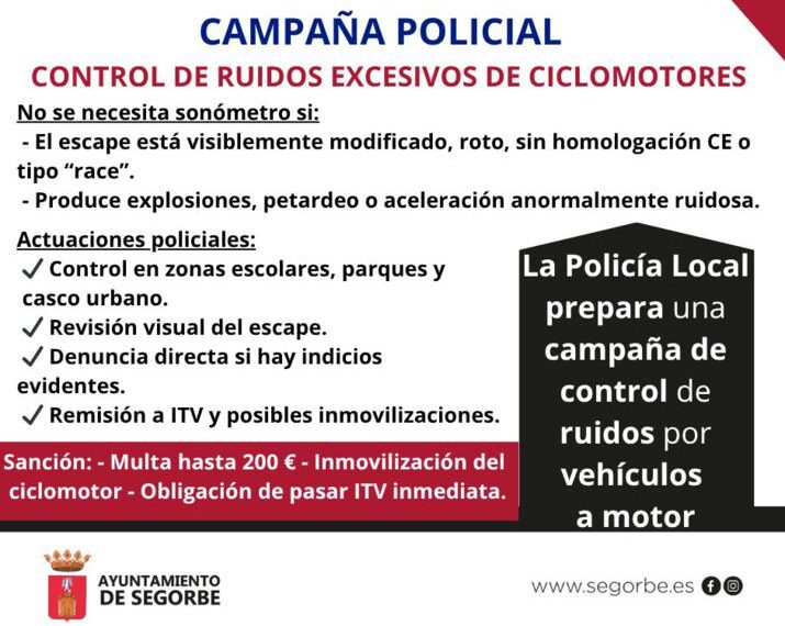 La Policía Local prepara una campaña de control de ruidos provocados por vehículos a motor