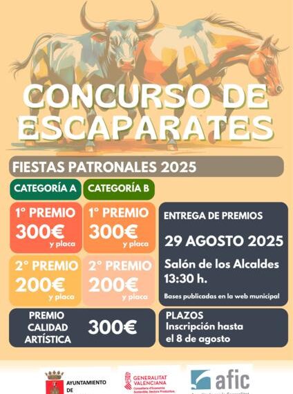 Convocado el Concurso de Escaparates de las Fiestas Patronales 2025