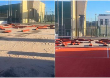Segorbe renueva una de sus pistas de tenis en la Ciudad Deportiva “El Sisterre” para impulsar el deporte local