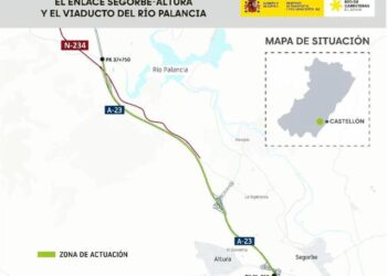 El Gobierno autoriza licitar por 13 millones de euros la rehabilitación de la autovía A-23 entre el enlace de Segorbe-Altura y el viaducto del río Palancia