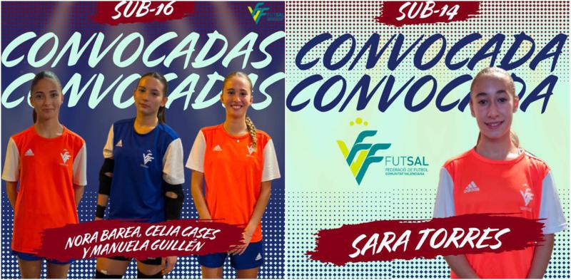 Cuatro jugadoras del CDFS Segorbe en el arranque de las selecciones Valenta de fútbol sala