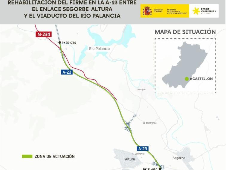 La A-23 en Castellón se renueva, 15,7 millones para garantizar seguridad y durabilidad