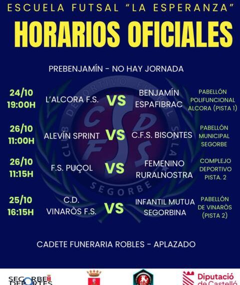 La Escuela Futsal «La Esperanza» del CDFS Segorbe, lista para un fin de semana de retos