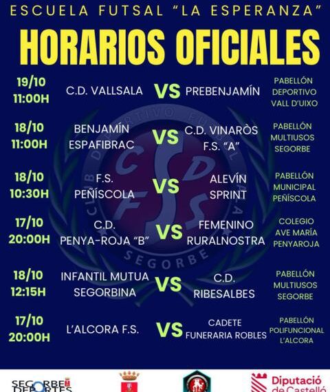 La Escuela Futsal «La Esperanza» del CDFS Segorbe, lista para un fin de semana repleto de emociones