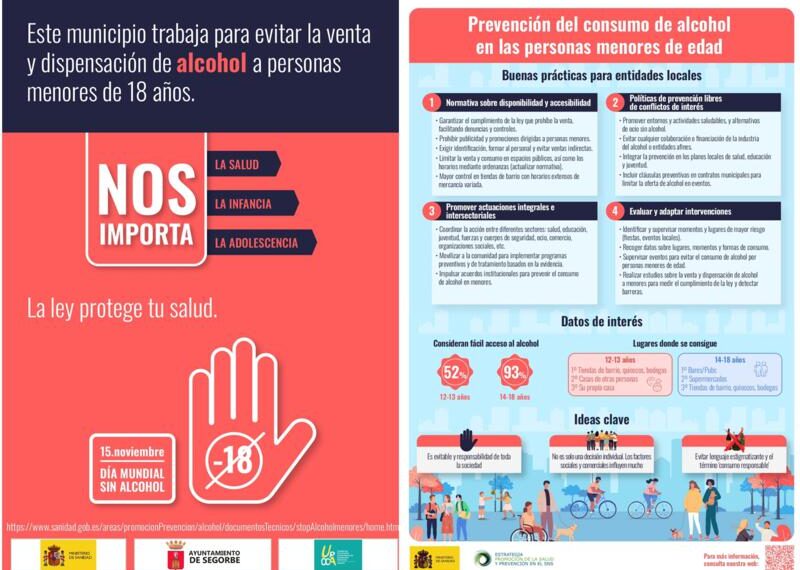 Segorbe se une al Día Mundial sin Alcohol con una campaña para proteger a los menores