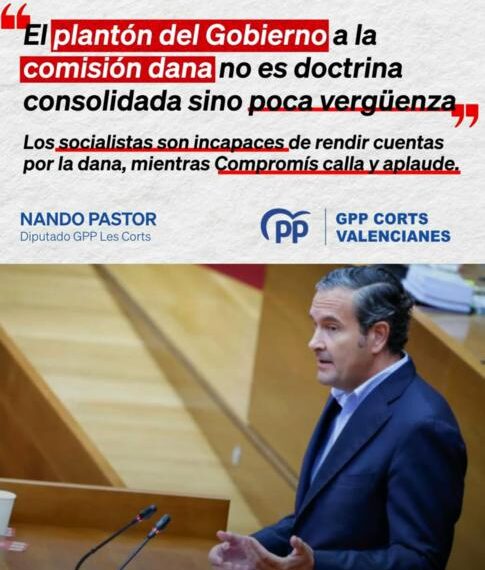 Pastor: “El plantón del Gobierno a la comisión dana no es doctrina consolidada sino poca vergüenza consolidada”