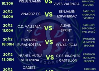 El CDFS Segorbe cierra el año con una jornada completa de partidos en sus categorías base