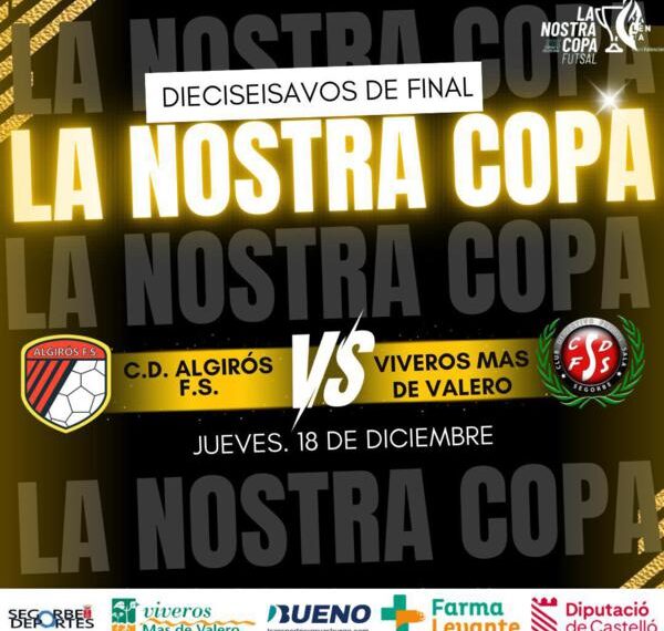 El Viveros Mas de Valero ya sabe rival: toca visita al CD Algirós en dieciseisavos de la Nostra Copa