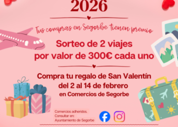 Segorbe sortea dos viajes de 300 euros por compras de San Valentín en el comercio local