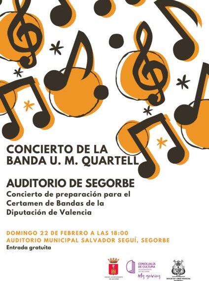 La Societat Unió Musical Quartell ofrece un ensayo general en Segorbe antes del certamen provincial de mayo