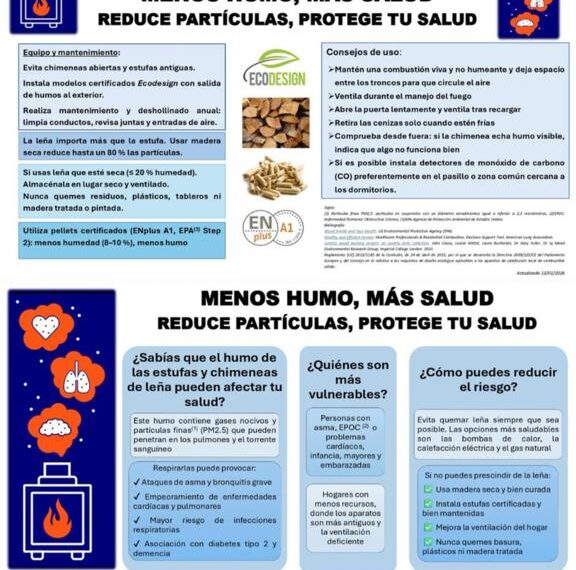 Segorbe se suma a «Menos humo, más salud» y recomienda madera seca, mantenimiento y ventilación para proteger la salud familiar