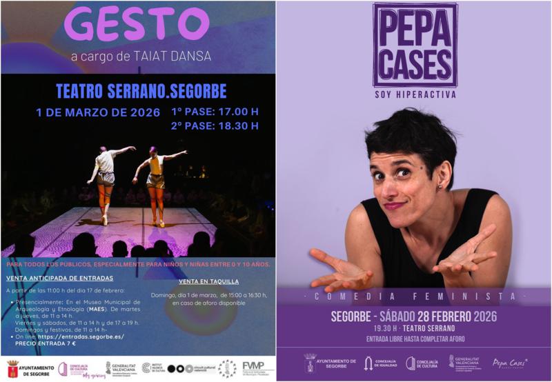 El Teatro Serrano de Segorbe acoge un monólogo y un espectáculo de danza este fin de semana