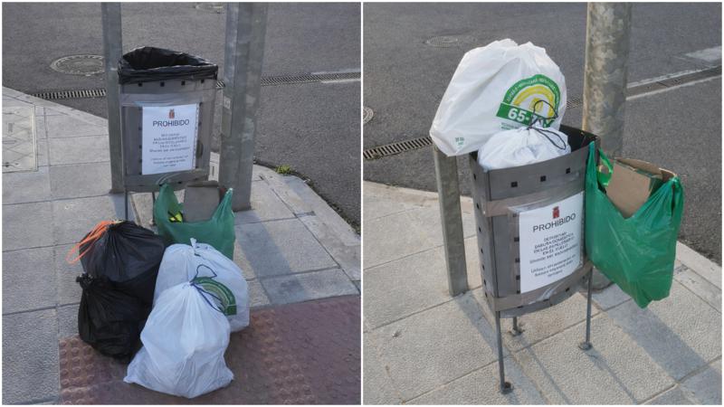 El Ayuntamiento de Segorbe recuerda que depositar bolsas de basura en las papeleras urbanas está prohibido y puede acarrear sanción