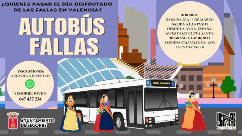 Segorbe amplia a todas las edades el autobús gratuito para ir a las Fallas hasta completar aforo