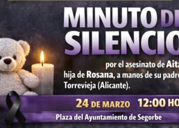 Segorbe convoca un minuto de silencio mañana por el asesinato de Aitana, la niña de tres años en Torrevieja