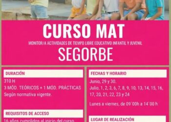 El Ayuntamiento de Segorbe abre el 14 de abril la preinscripción para el curso de monitor/a de tiempo libre