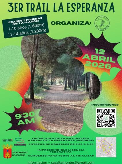 El Club Atletismo Saltamontes organiza el 3er Trail La Esperanza para niños y niñas