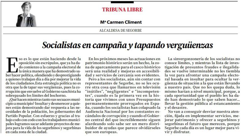 Socialistas en campaña y tapando vergüenzas