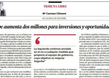 Segorbe aumenta dos millones para inversiones y oportunidades