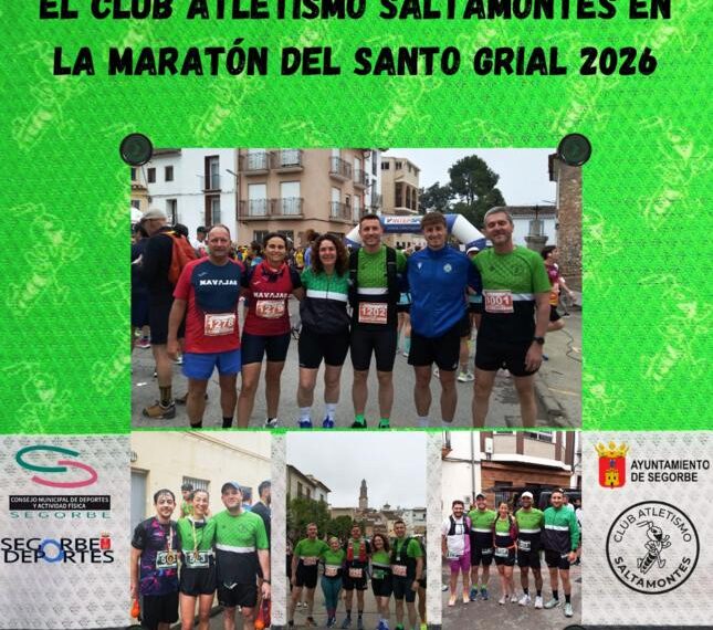 El Club Atletismo Saltamontes desafía la lluvia en la Maratón del Santo Grial