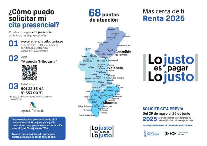 Segorbe será un año más uno de los 68 puntos de atención presencial de la Renta